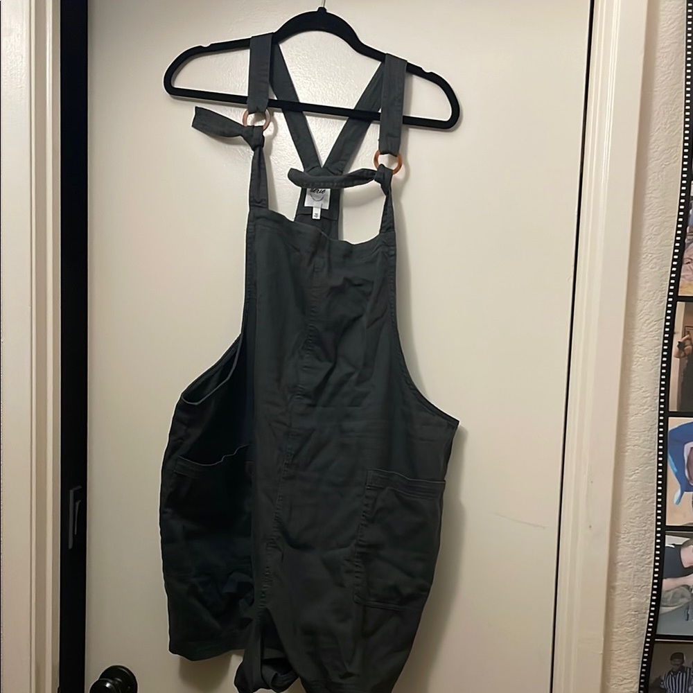 Aerie Charcoal Short Overalls